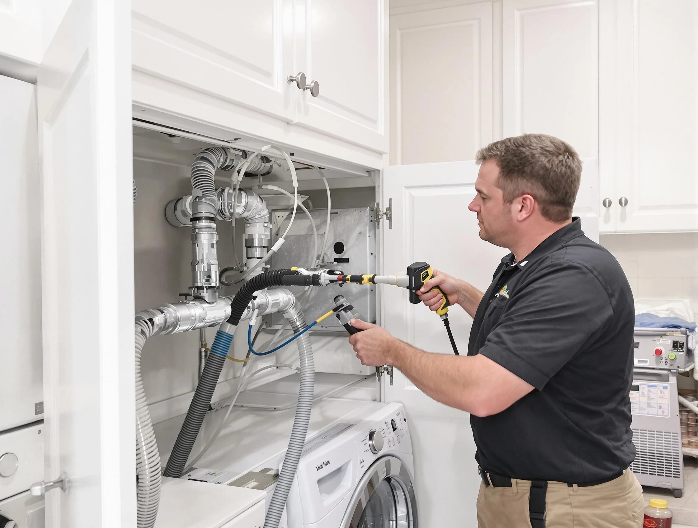 Mansfield Dryer Vent Cleaning professional removing severe blockage from a clogged dryer vent in Mansfield