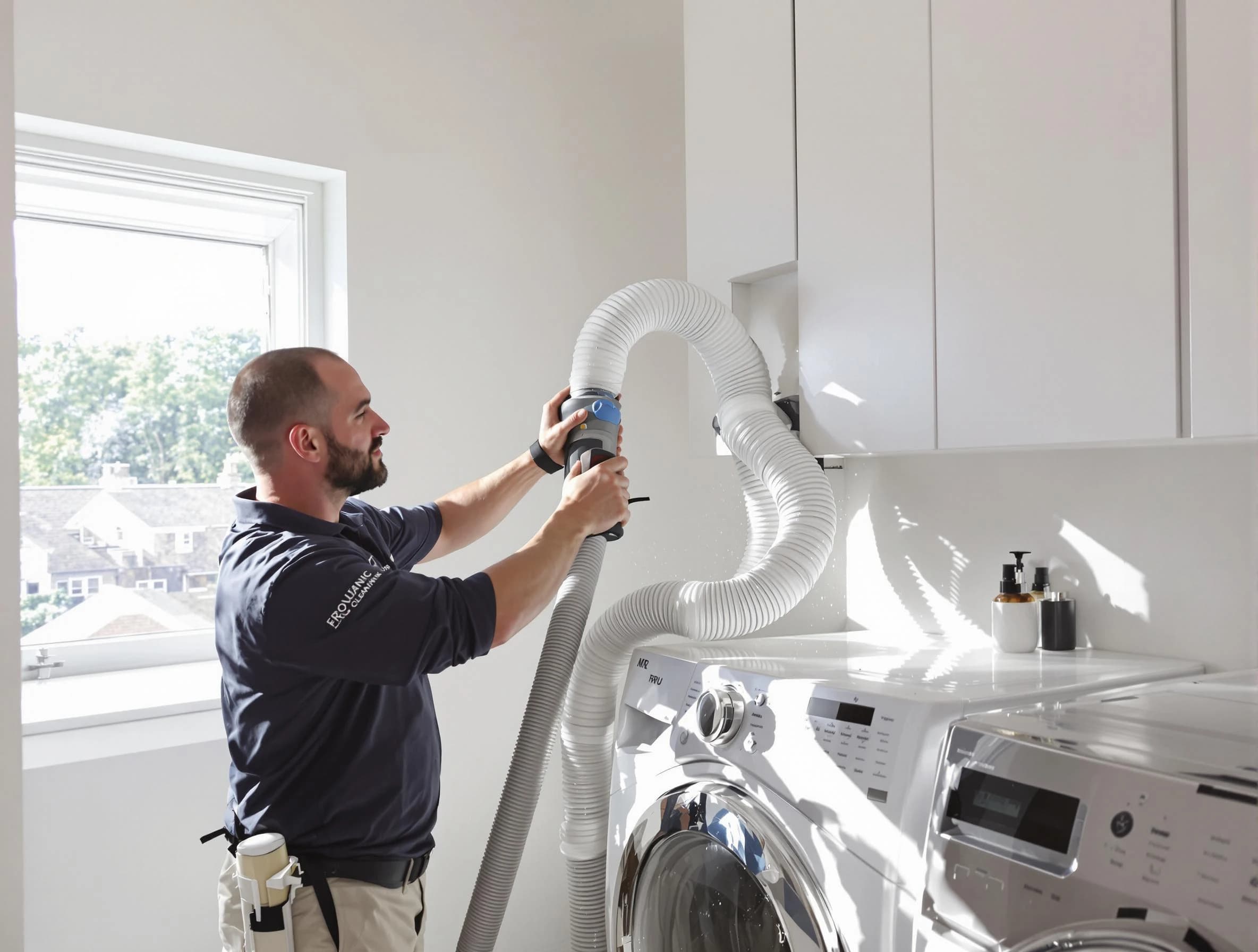 Certified Mansfield Dryer Vent Cleaning technician performing dryer vent cleaning in Mansfield
