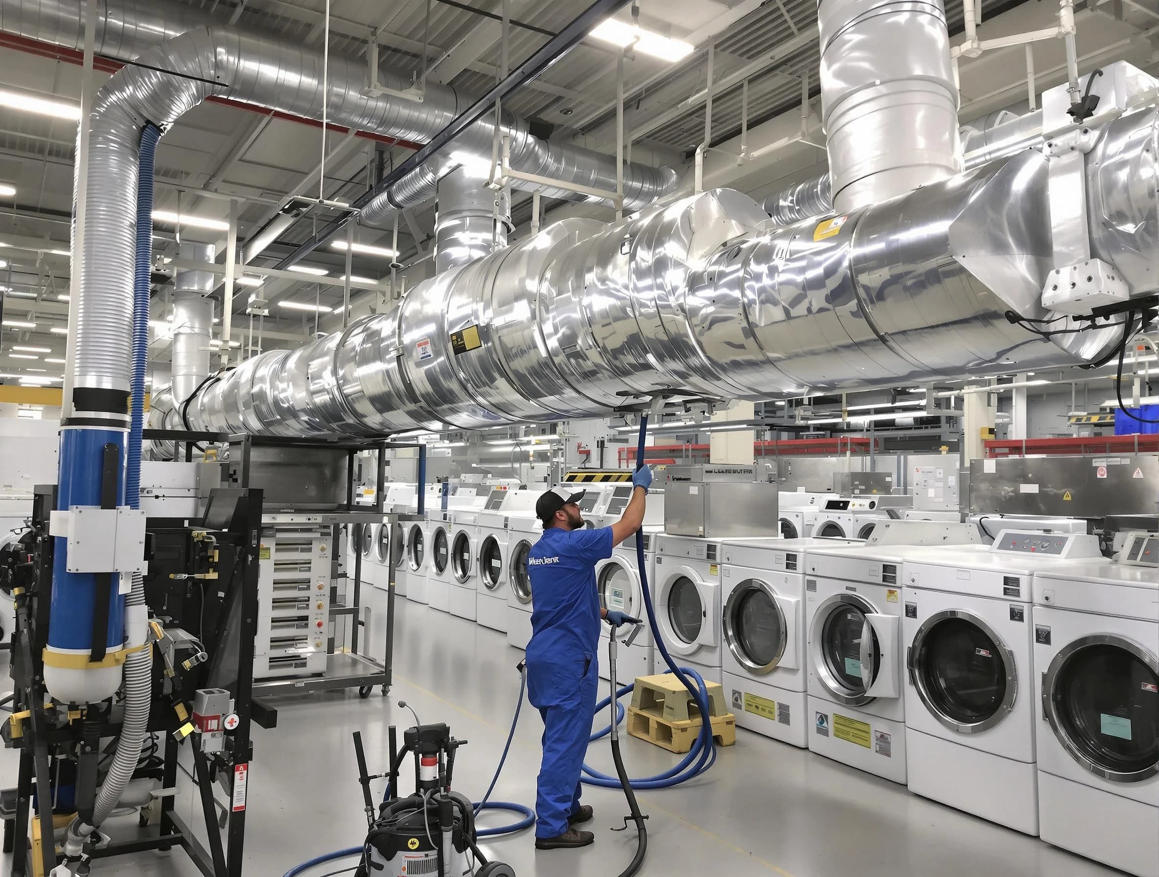 Mansfield Dryer Vent Cleaning team performing heavy-duty industrial dryer vent cleaning in Mansfield