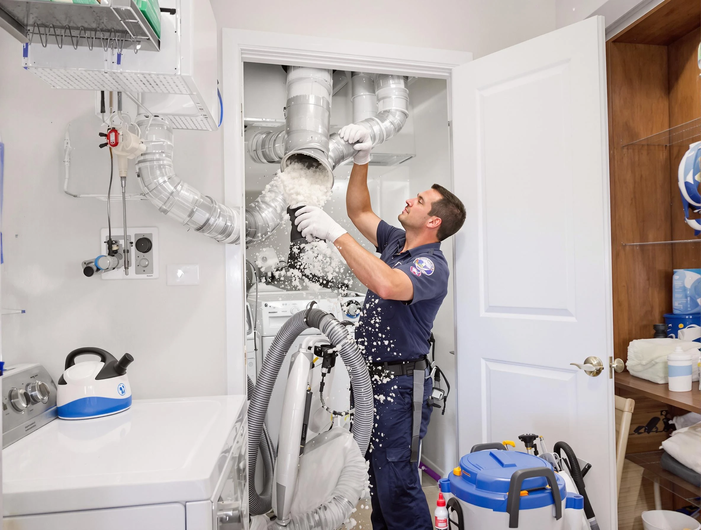 Mansfield Dryer Vent Cleaning technician delivering thorough residential dryer vent cleaning service in Mansfield